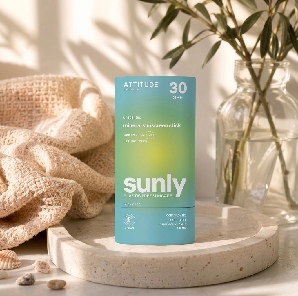 Attitude Sunly zonnebrandstick SPF30 geurvrij (60 gr)