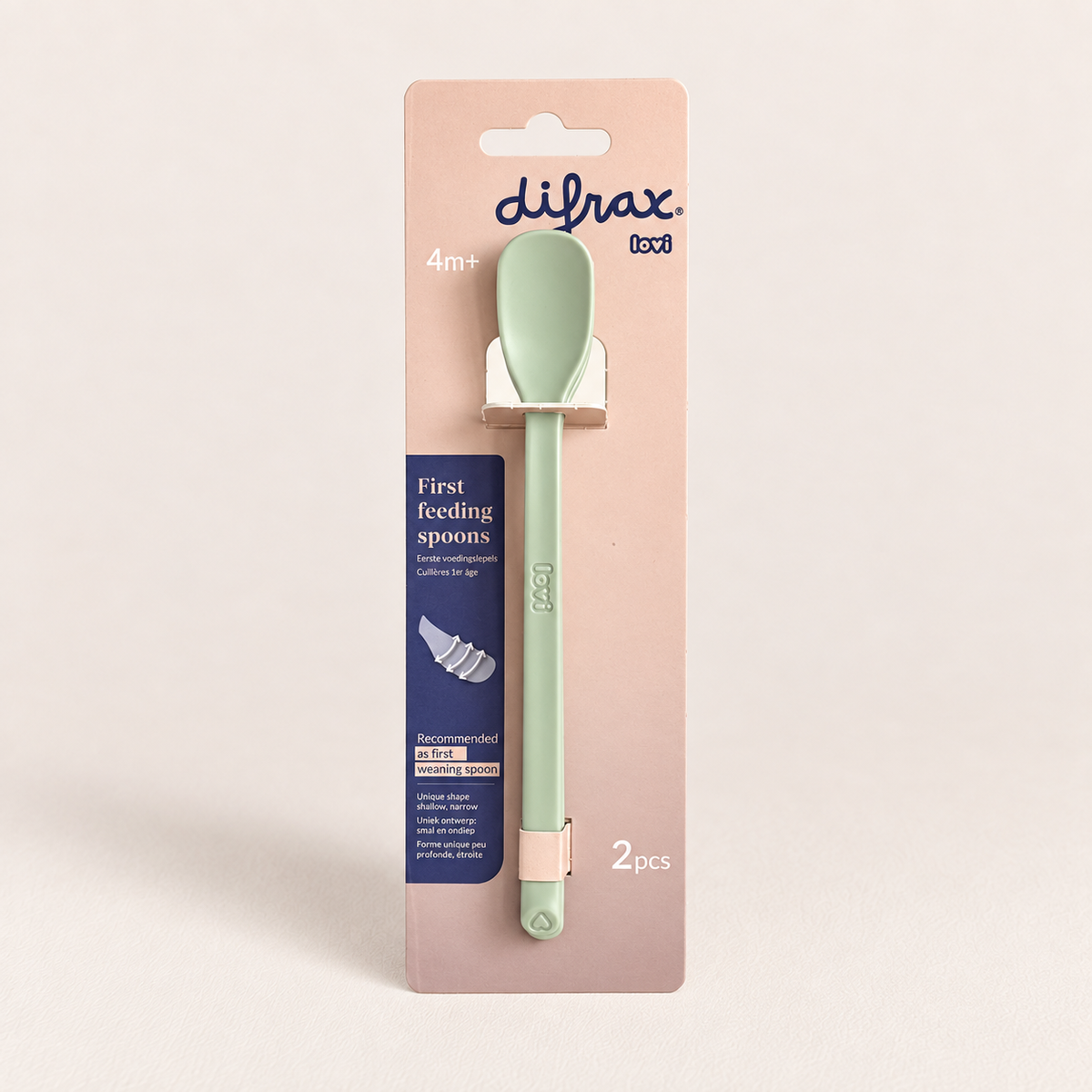 Eerste voedingslepel ‘Pistache’ Lovi - Difrax (2 stuks)